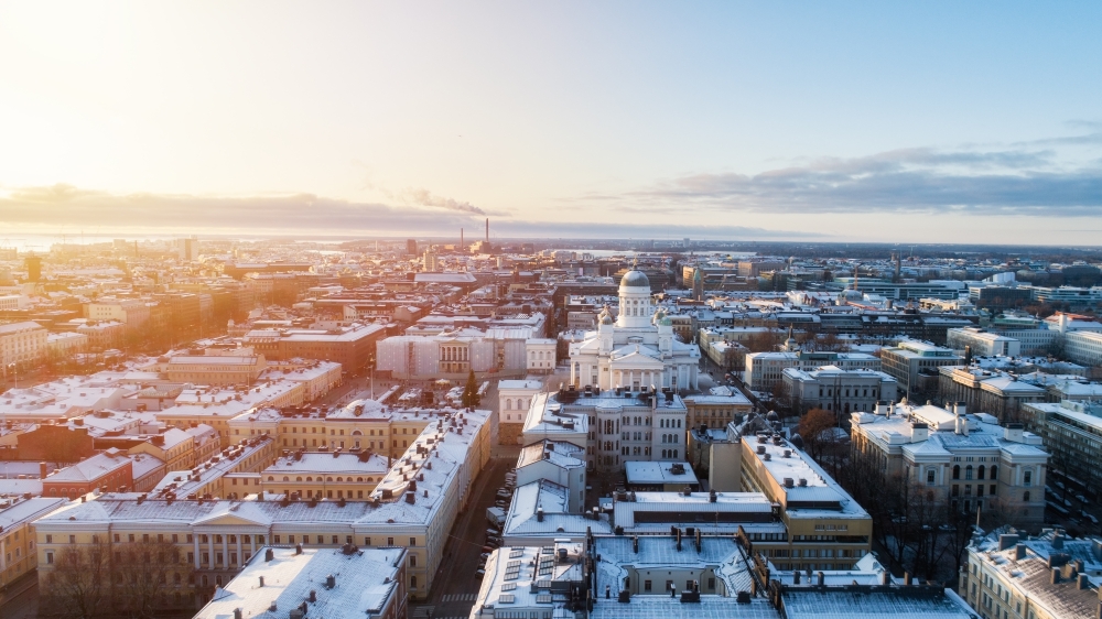 areal view of the city of helsinki, finland