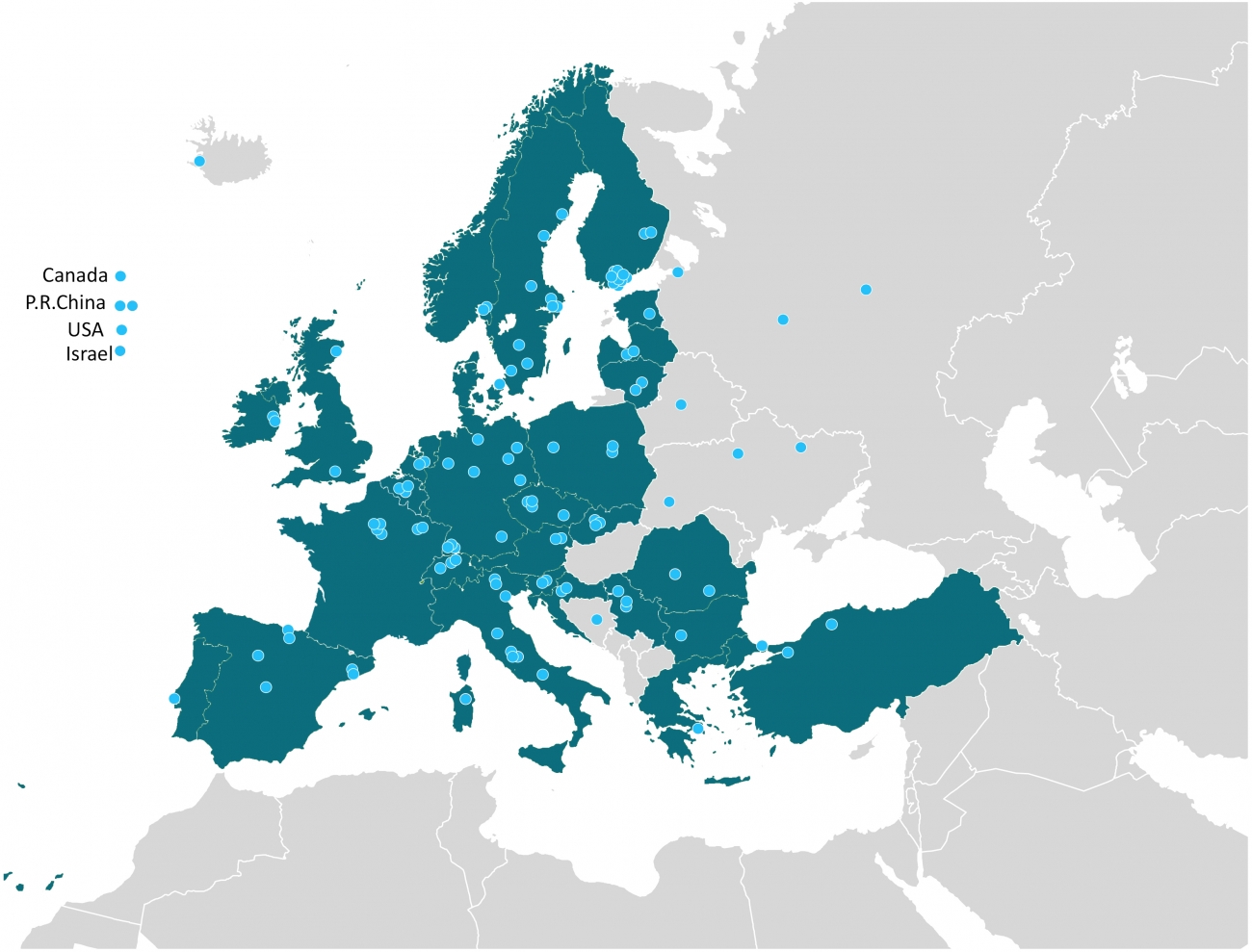 Membership map in September 2018 Membership map in September 2018